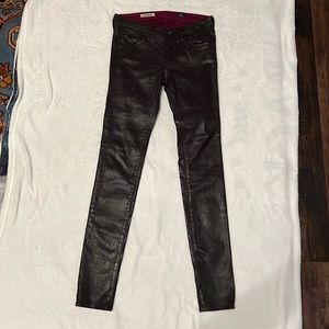 Deep purple leggings.